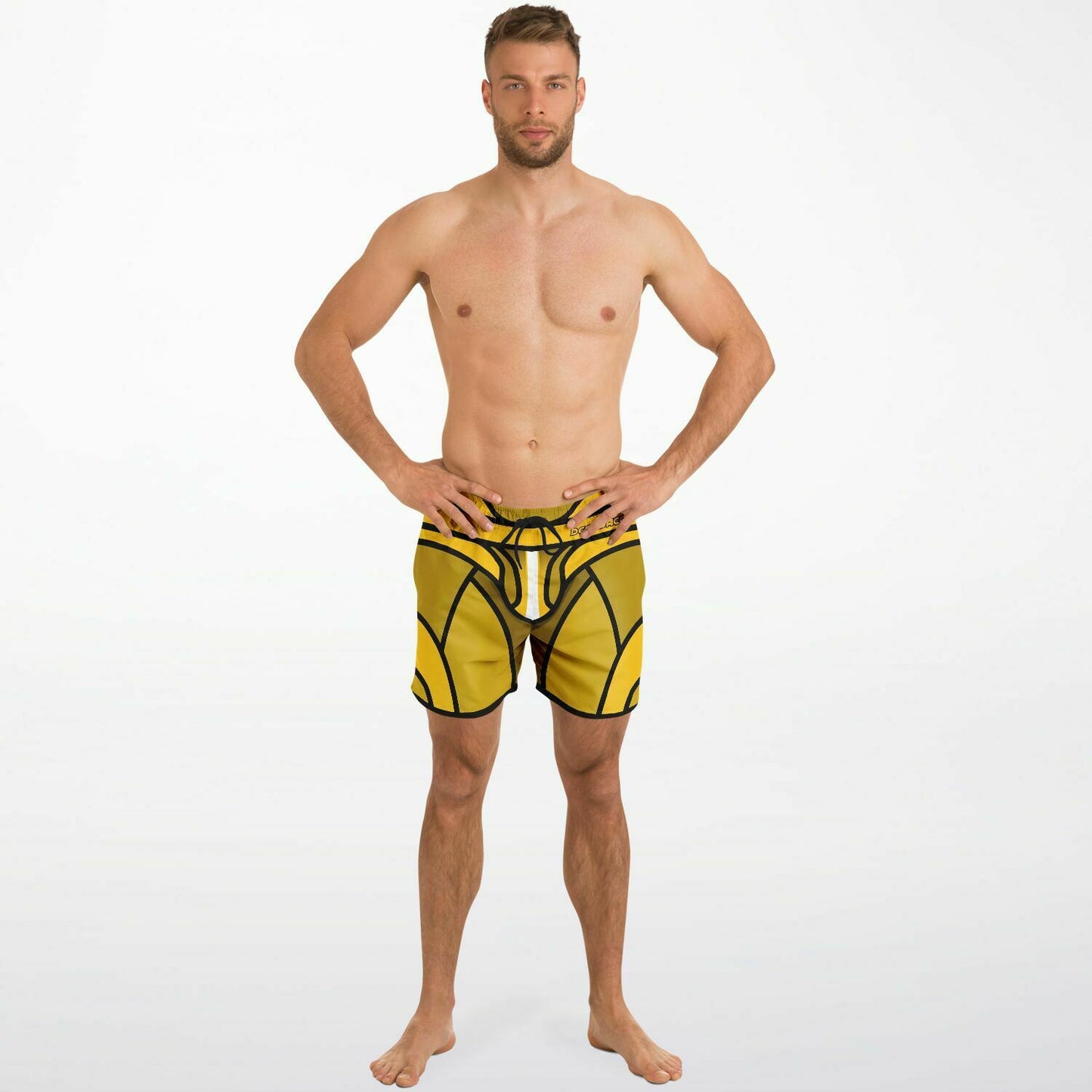 Zeus Riptide (Yellow) │ Trompe L'Oeil Swim Trunks