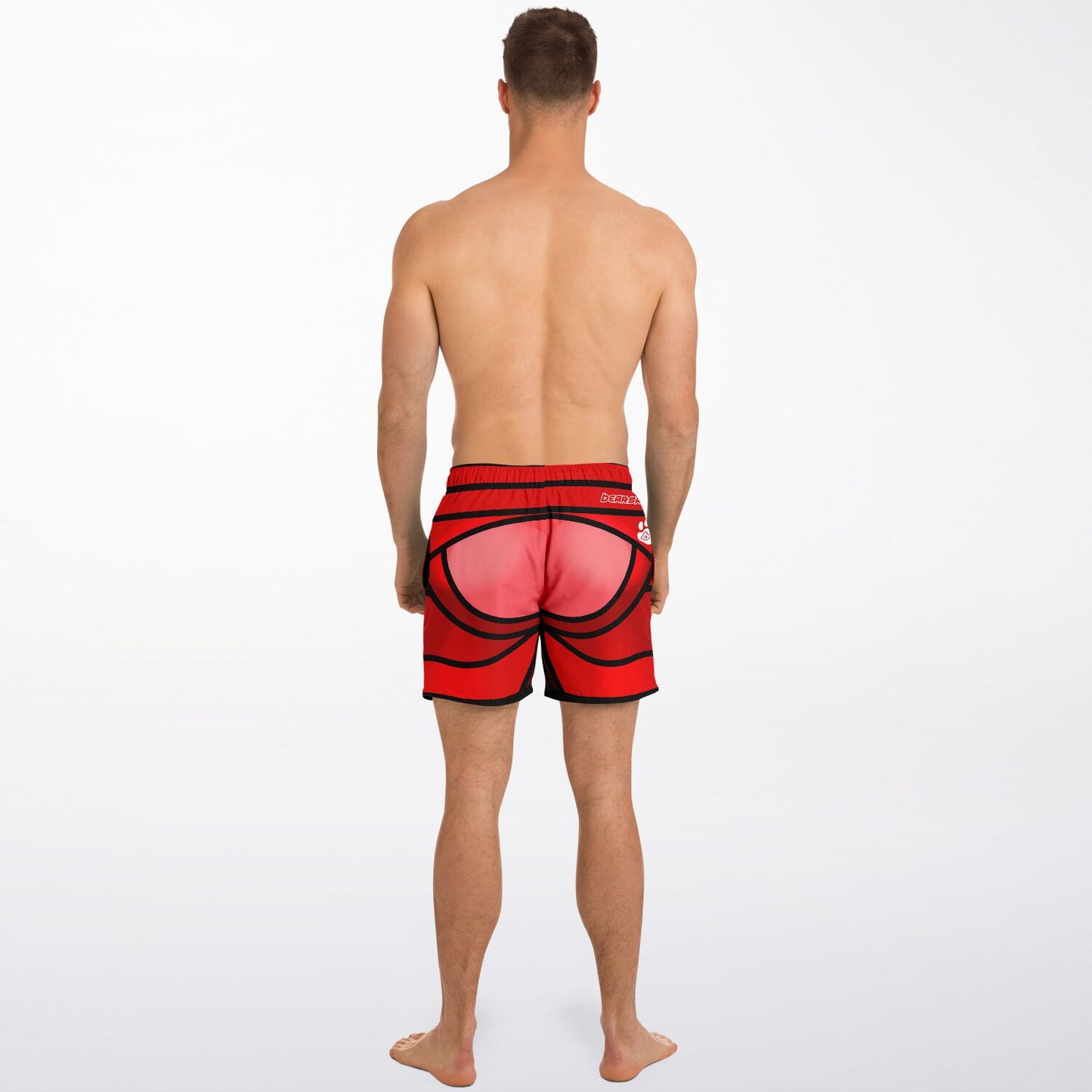 Zeus Riptide (Red) │ Trompe L'Oeil Swim Trunks