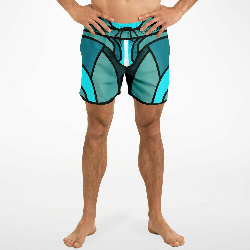 Zeus Riptide (Teal) │ Trompe L'Oeil Swim Trunks