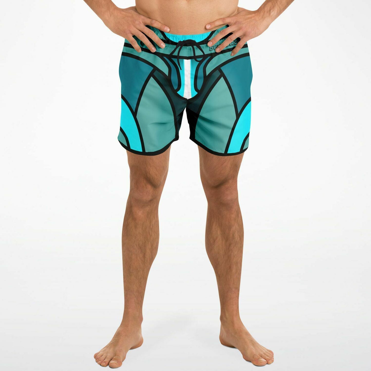 Zeus Riptide (Teal) │ Trompe L'Oeil Swim Trunks