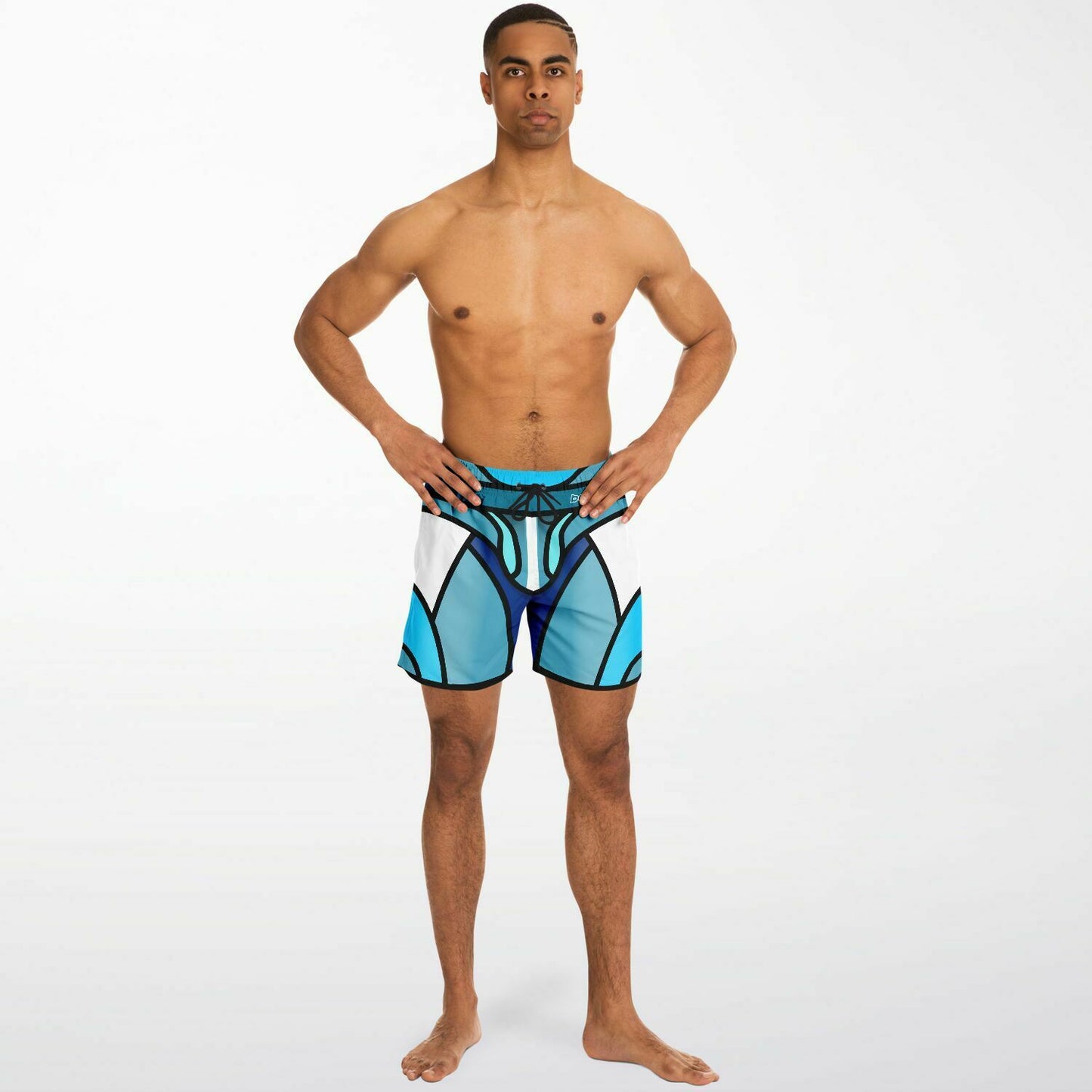 Zeus Riptide (Blue) │ Trompe L'Oeil Swim Trunks