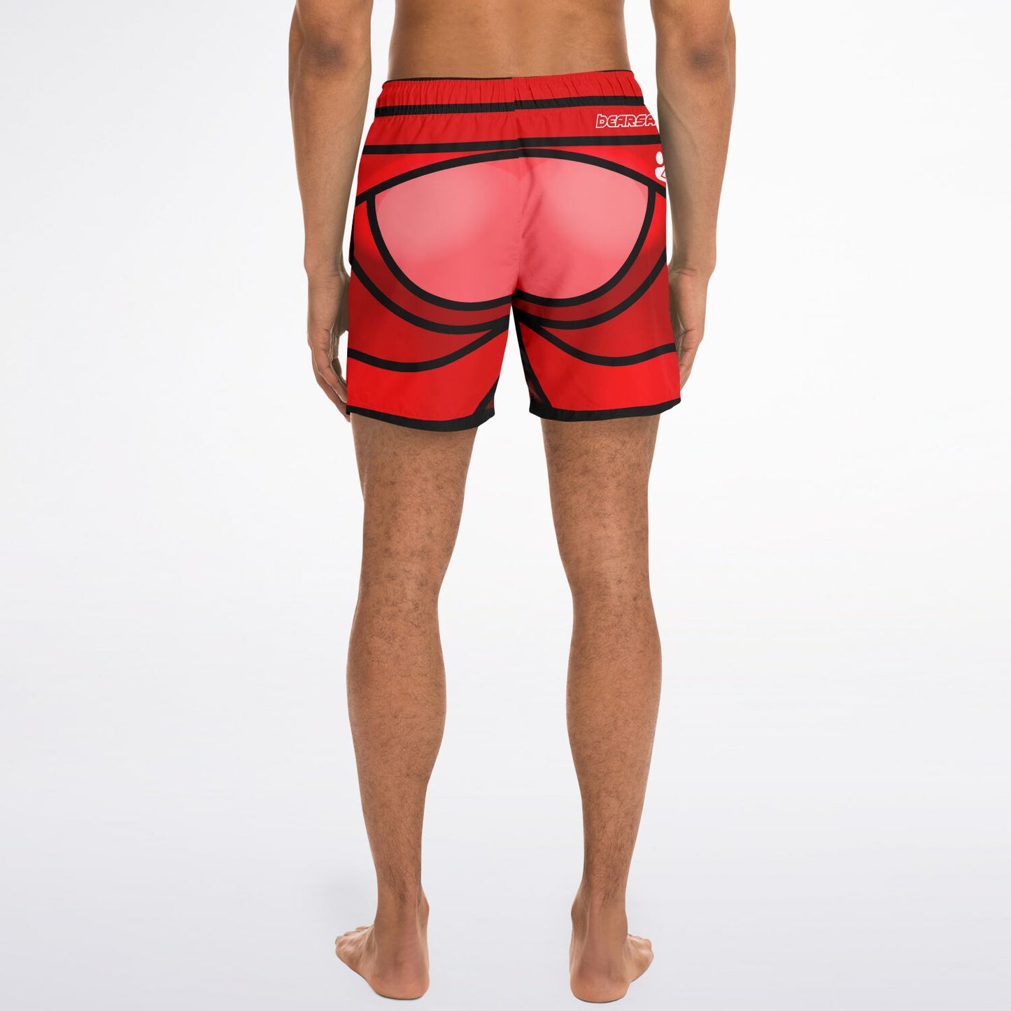 Zeus Riptide (Red) │ Trompe L'Oeil Swim Trunks