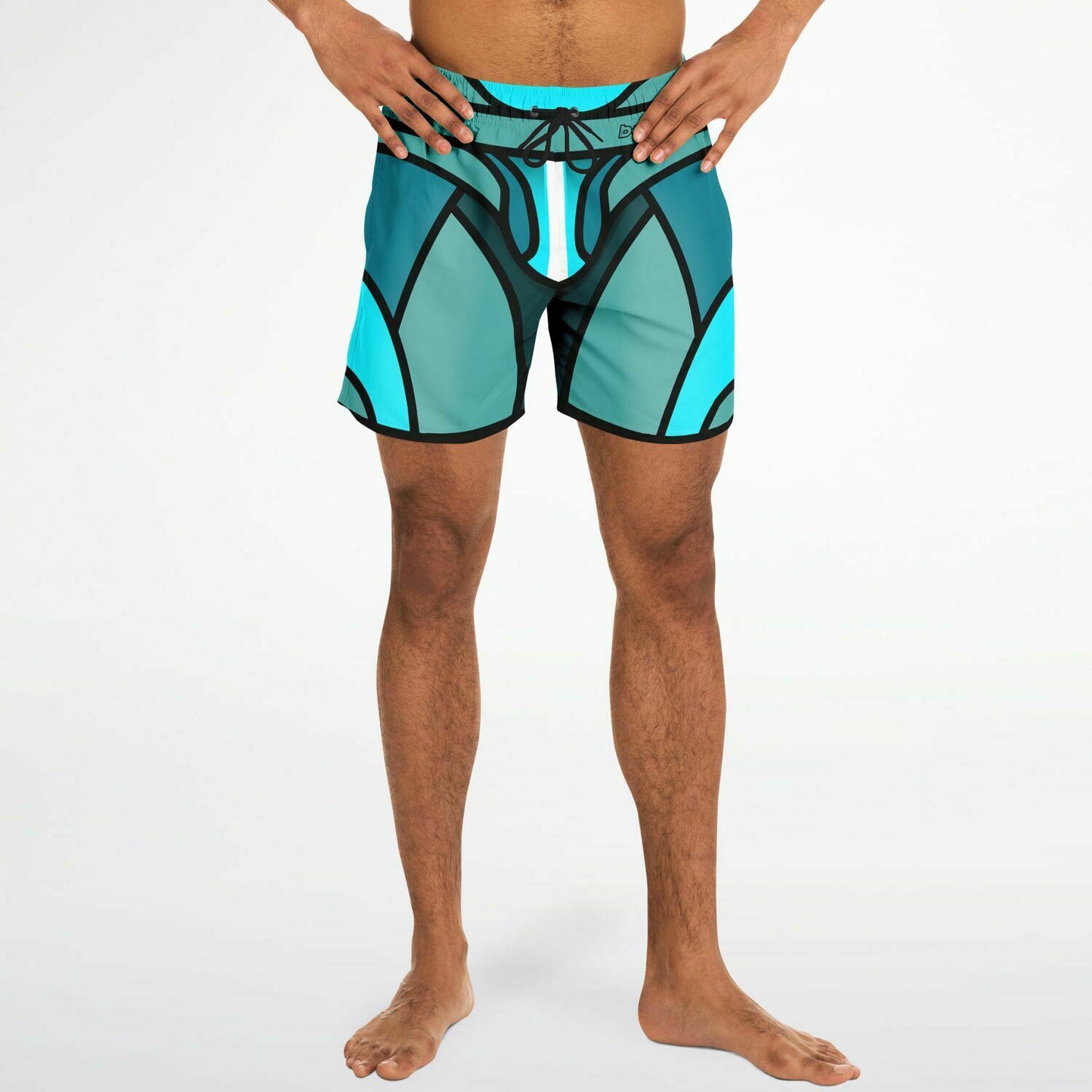 Zeus Riptide (Teal) │ Trompe L'Oeil Swim Trunks