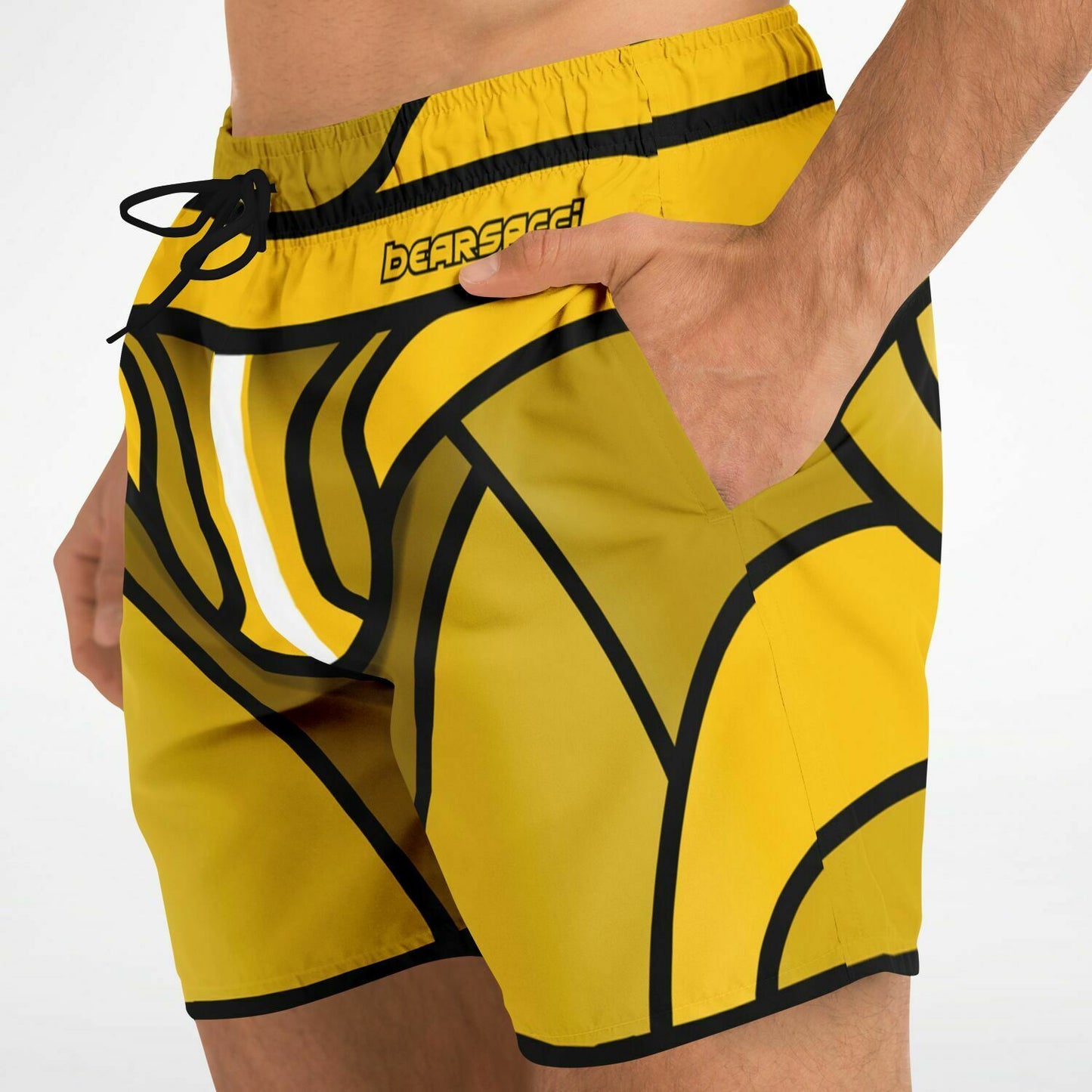 Zeus Riptide (Yellow) │ Trompe L'Oeil Swim Trunks