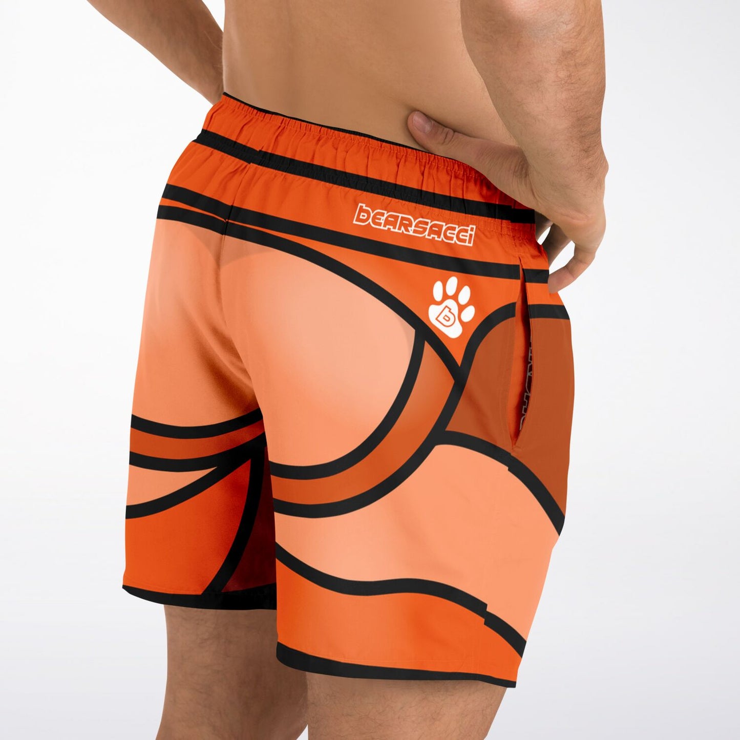 Zeus Riptide (Orange) │ Trompe L'Oeil Swim Trunks