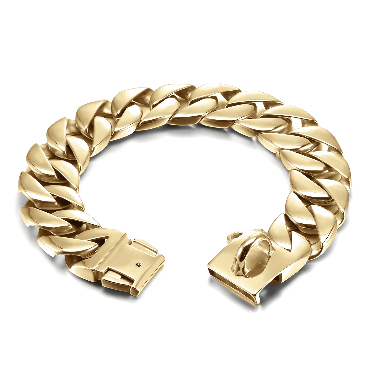 Fake Designer™: Chokehold Pup Necklace XL │ 1-1.75in-Thick 18K Gold-plated Stainless Steel Cuban Chain Jewelry