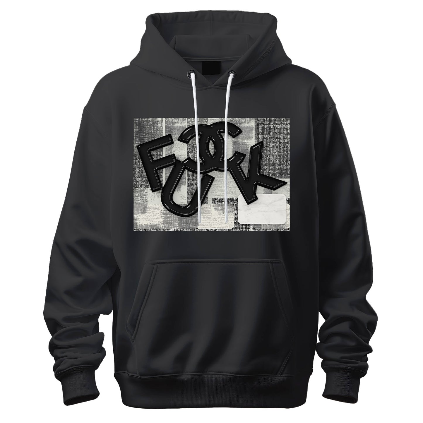 Fake Designer™: Tweed Patchwork Fuck│ NUBLEND® Hooded Sweatshirt Hoodie